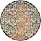 Homeroots 8 ft. Round Rainbow Colored Indoor & Outdoor Area Rug 385039 - alternate 1